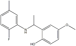 2-{1-[(2-fluoro-5-methylphenyl)amino]ethyl}-4-methoxyphenol Struktur