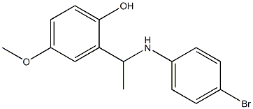 2-{1-[(4-bromophenyl)amino]ethyl}-4-methoxyphenol Struktur