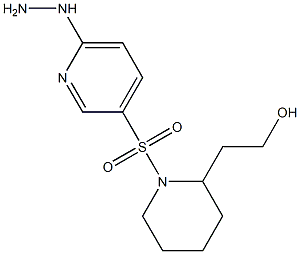 2-{1-[(6-hydrazinylpyridine-3-)sulfonyl]piperidin-2-yl}ethan-1-ol Struktur