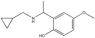 2-{1-[(cyclopropylmethyl)amino]ethyl}-4-methoxyphenol Struktur