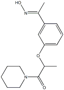 2-{3-[1-(hydroxyimino)ethyl]phenoxy}-1-(piperidin-1-yl)propan-1-one Struktur