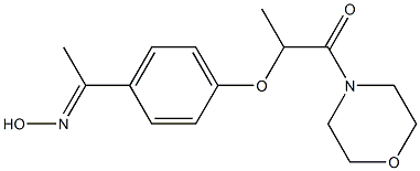 2-{4-[1-(hydroxyimino)ethyl]phenoxy}-1-(morpholin-4-yl)propan-1-one Struktur