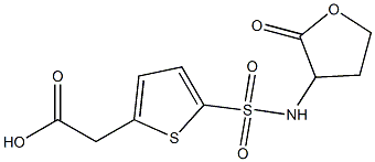 2-{5-[(2-oxooxolan-3-yl)sulfamoyl]thiophen-2-yl}acetic acid Struktur