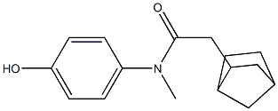 2-{bicyclo[2.2.1]heptan-2-yl}-N-(4-hydroxyphenyl)-N-methylacetamide Struktur