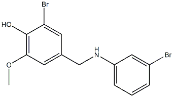 2-bromo-4-{[(3-bromophenyl)amino]methyl}-6-methoxyphenol Struktur