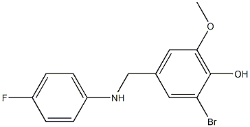 2-bromo-4-{[(4-fluorophenyl)amino]methyl}-6-methoxyphenol Struktur