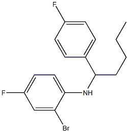 2-bromo-4-fluoro-N-[1-(4-fluorophenyl)pentyl]aniline Struktur