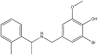 2-bromo-6-methoxy-4-({[1-(2-methylphenyl)ethyl]amino}methyl)phenol Struktur