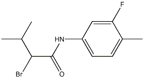 2-bromo-N-(3-fluoro-4-methylphenyl)-3-methylbutanamide Struktur