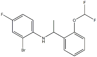 2-bromo-N-{1-[2-(difluoromethoxy)phenyl]ethyl}-4-fluoroaniline Struktur