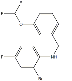 2-bromo-N-{1-[3-(difluoromethoxy)phenyl]ethyl}-4-fluoroaniline Struktur