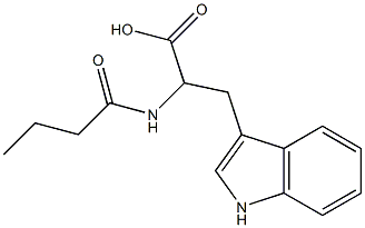 2-butanamido-3-(1H-indol-3-yl)propanoic acid Struktur