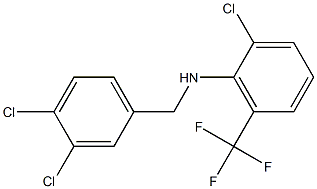 2-chloro-N-[(3,4-dichlorophenyl)methyl]-6-(trifluoromethyl)aniline Struktur