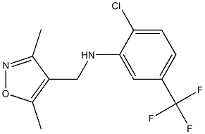 2-chloro-N-[(3,5-dimethyl-1,2-oxazol-4-yl)methyl]-5-(trifluoromethyl)aniline Struktur