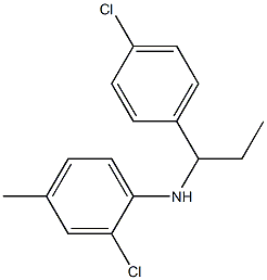 2-chloro-N-[1-(4-chlorophenyl)propyl]-4-methylaniline Struktur