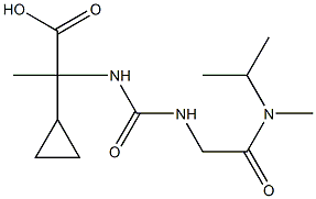 2-cyclopropyl-2-[({[methyl(propan-2-yl)carbamoyl]methyl}carbamoyl)amino]propanoic acid Struktur