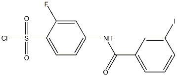 2-fluoro-4-[(3-iodobenzene)amido]benzene-1-sulfonyl chloride Struktur