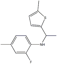 2-fluoro-4-methyl-N-[1-(5-methylthiophen-2-yl)ethyl]aniline Struktur