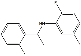 2-fluoro-5-methyl-N-[1-(2-methylphenyl)ethyl]aniline Struktur