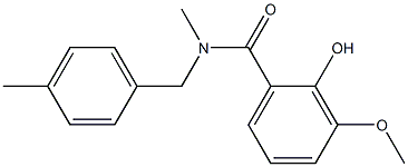 2-hydroxy-3-methoxy-N-methyl-N-[(4-methylphenyl)methyl]benzamide Struktur