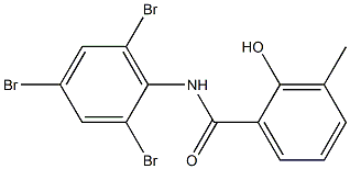 2-hydroxy-3-methyl-N-(2,4,6-tribromophenyl)benzamide Struktur