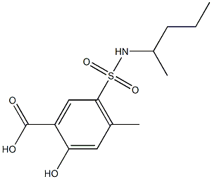 2-hydroxy-4-methyl-5-(pentan-2-ylsulfamoyl)benzoic acid Struktur