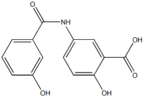 2-hydroxy-5-[(3-hydroxybenzoyl)amino]benzoic acid Struktur