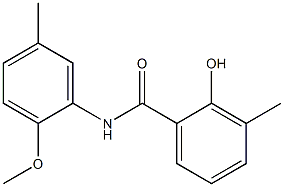 2-hydroxy-N-(2-methoxy-5-methylphenyl)-3-methylbenzamide Struktur