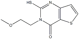 2-mercapto-3-(2-methoxyethyl)thieno[3,2-d]pyrimidin-4(3H)-one Struktur