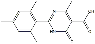 2-mesityl-4-methyl-6-oxo-1,6-dihydropyrimidine-5-carboxylic acid Struktur