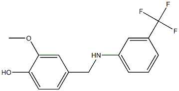 2-methoxy-4-({[3-(trifluoromethyl)phenyl]amino}methyl)phenol Struktur