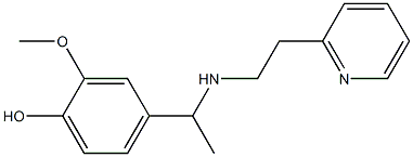 2-methoxy-4-(1-{[2-(pyridin-2-yl)ethyl]amino}ethyl)phenol Struktur