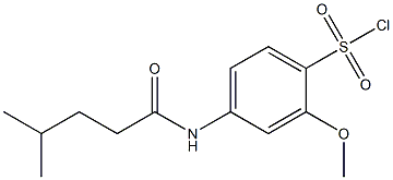 2-methoxy-4-(4-methylpentanamido)benzene-1-sulfonyl chloride Struktur