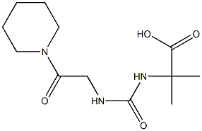 2-methyl-2-({[2-oxo-2-(piperidin-1-yl)ethyl]carbamoyl}amino)propanoic acid Struktur