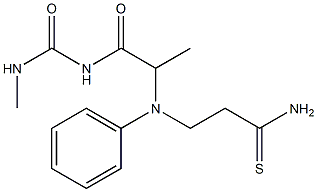 3-({1-[(methylcarbamoyl)amino]-1-oxopropan-2-yl}(phenyl)amino)propanethioamide Struktur