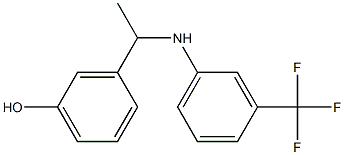 3-(1-{[3-(trifluoromethyl)phenyl]amino}ethyl)phenol Struktur