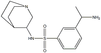 3-(1-aminoethyl)-N-{1-azabicyclo[2.2.2]octan-3-yl}benzene-1-sulfonamide Struktur