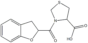 3-(2,3-dihydro-1-benzofuran-2-ylcarbonyl)-1,3-thiazolidine-4-carboxylic acid Struktur