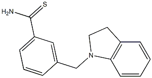 3-(2,3-dihydro-1H-indol-1-ylmethyl)benzene-1-carbothioamide Struktur