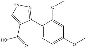 3-(2,4-dimethoxyphenyl)-1H-pyrazole-4-carboxylic acid Struktur