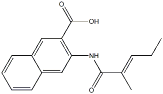 3-(2-methylpent-2-enamido)naphthalene-2-carboxylic acid Struktur