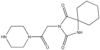 3-(2-oxo-2-piperazin-1-ylethyl)-1,3-diazaspiro[4.5]decane-2,4-dione Struktur