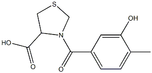 3-(3-hydroxy-4-methylbenzoyl)-1,3-thiazolidine-4-carboxylic acid Struktur