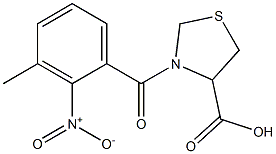 3-(3-methyl-2-nitrobenzoyl)-1,3-thiazolidine-4-carboxylic acid Struktur