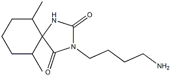 3-(4-aminobutyl)-6,10-dimethyl-1,3-diazaspiro[4.5]decane-2,4-dione Struktur