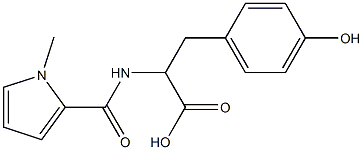 3-(4-hydroxyphenyl)-2-[(1-methyl-1H-pyrrol-2-yl)formamido]propanoic acid Struktur