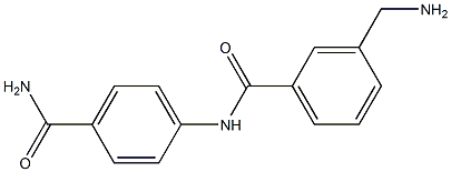 3-(aminomethyl)-N-(4-carbamoylphenyl)benzamide Struktur