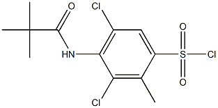 3,5-dichloro-4-(2,2-dimethylpropanamido)-2-methylbenzene-1-sulfonyl chloride Struktur