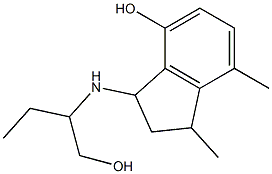 3-[(1-hydroxybutan-2-yl)amino]-1,7-dimethyl-2,3-dihydro-1H-inden-4-ol Struktur