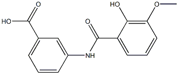 3-[(2-hydroxy-3-methoxybenzoyl)amino]benzoic acid Struktur